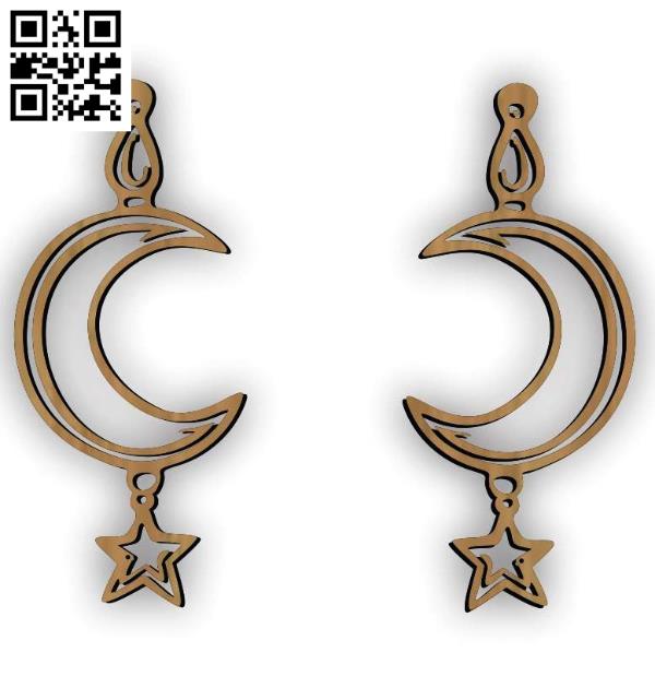 Moon earrings file cdr and dxf free vector download for Laser cut
