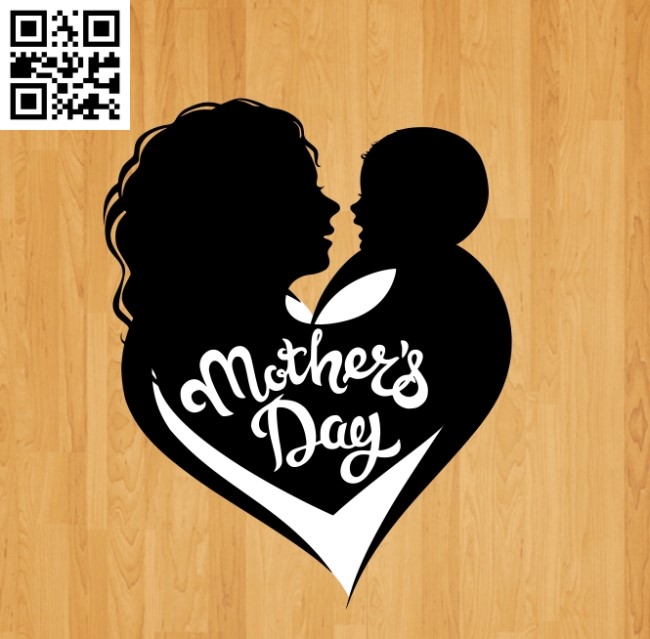 Mother's Day file cdr and dxf free vector download for laser engraving machines