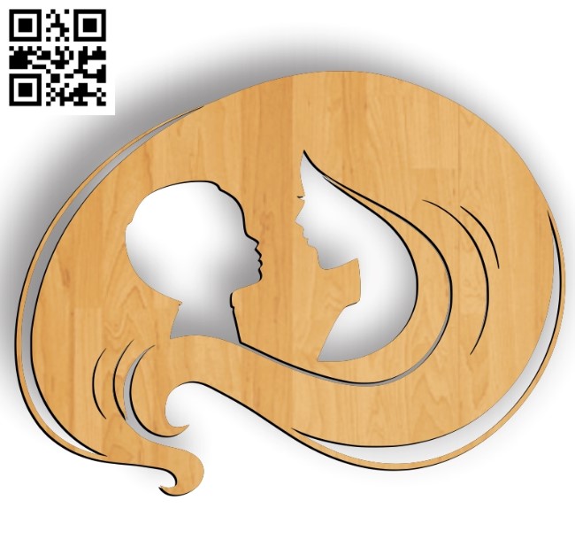 Mother's hair file cdr and dxf free vector download for laser engraving machines