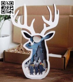 Multilayered deer head file cdr and dxf free vector download for Laser cut