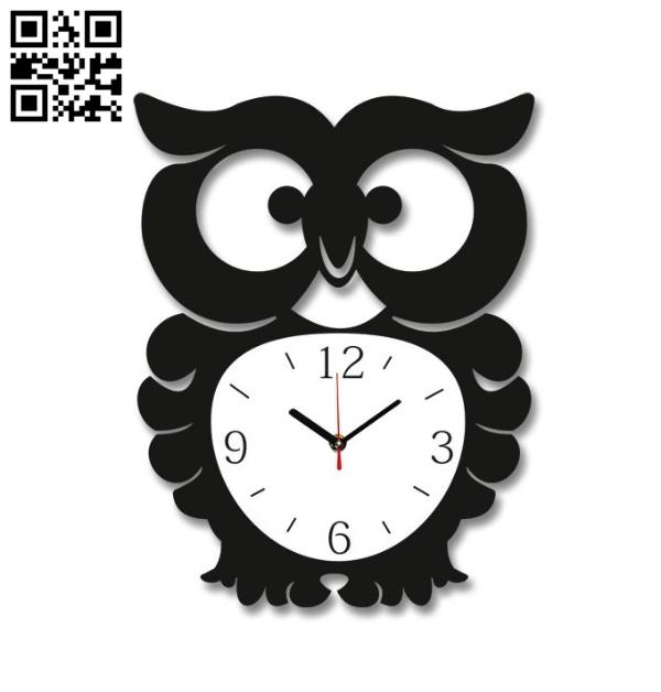 Owl clock file cdr and dxf free vector download for Laser cut