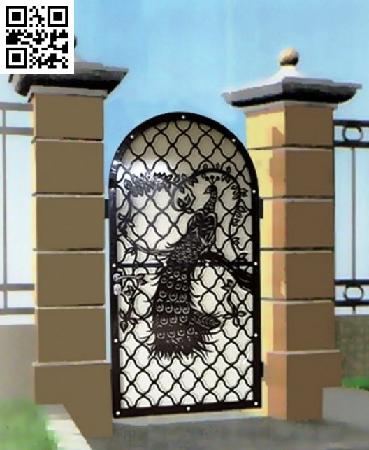 Peacock iron gate file cdr and dxf free vector download for Laser cut Plasma