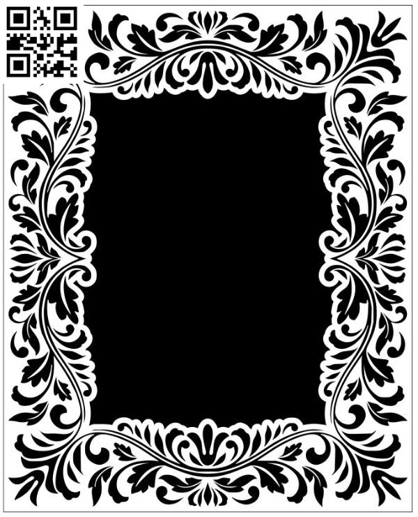 Rectangular frame file cdr and dxf free vector download for laser engraving machines