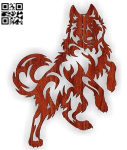 Wolf standing file cdr and dxf free vector download for Laser cut Plasma