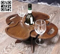 Wooden wine table file cdr and dxf free vector download for Laser cut