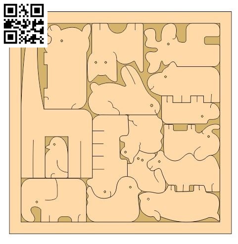 zoo puzzle file cdr and dxf free vector download for Laser cut