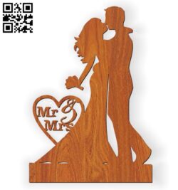 Bride and groom statue E0010562 file cdr and dxf free vector download for Laser cut