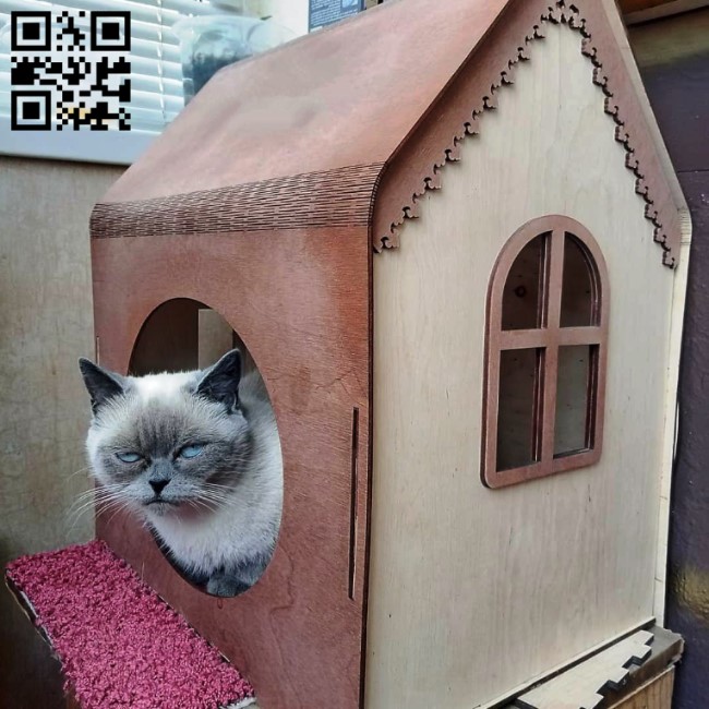 Cat house E0010467 file cdr and dxf free vector download for laser cut