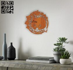 Clock with a bird E0010464 file cdr and dxf free vector download for laser cut