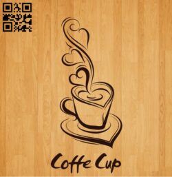 Coffe cup E0010455 file cdr and dxf free vector download for laser engraving machines