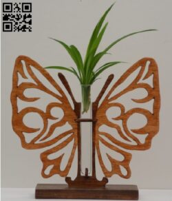 Flower Holder with butterfly E0010542 file cdr and dxf free vector download for Laser cut
