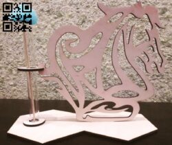 Flower Holder with horse E0010546 file cdr and dxf free vector download for Laser cut