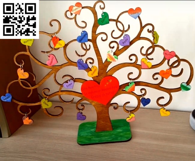 Heart tree file cdr and dxf free vector download for Laser cut