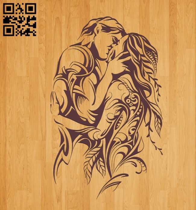 Loving couple E0010477 file cdr and dxf free vector download for laser engraving machines