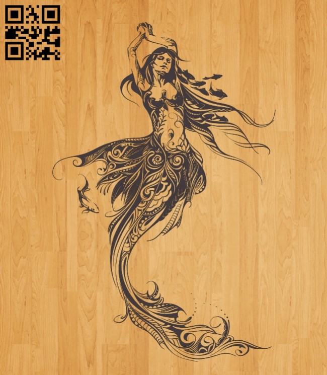 Mermaid E0010484 file cdr and dxf free vector download for laser engraving machines