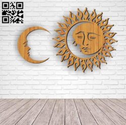 Moon and sun E0010447 file cdr and dxf free vector download for Laser cut