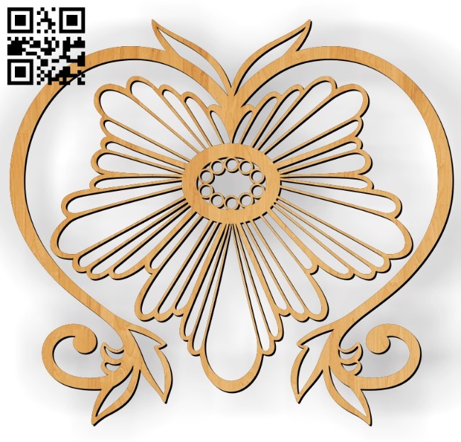 Pattern Flower E0010426 wood carving file cdr and dxf free vector download for Laser cut CNC