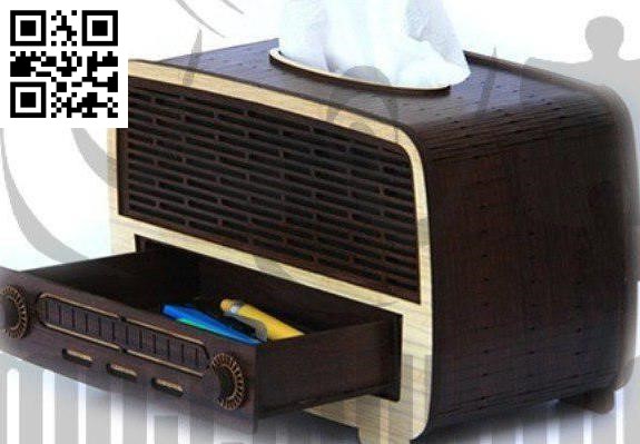 Radio Napkin holder file cdr and dxf free vector download for Laser cut
