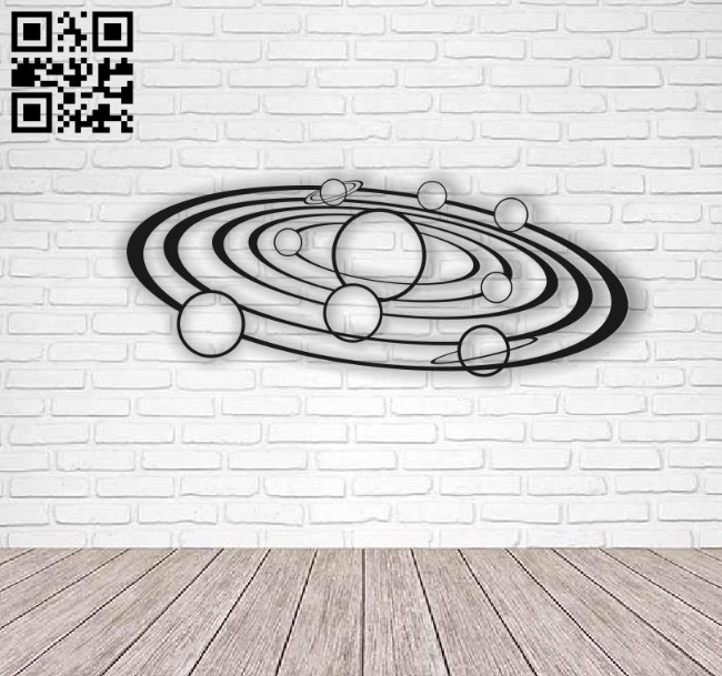Solar system wall art E0010453 file cdr and dxf free vector download for Laser cut