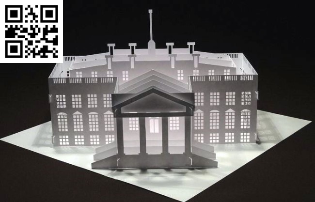 The White House paper cut E0010469 file cdr and dxf free vector download for laser cut