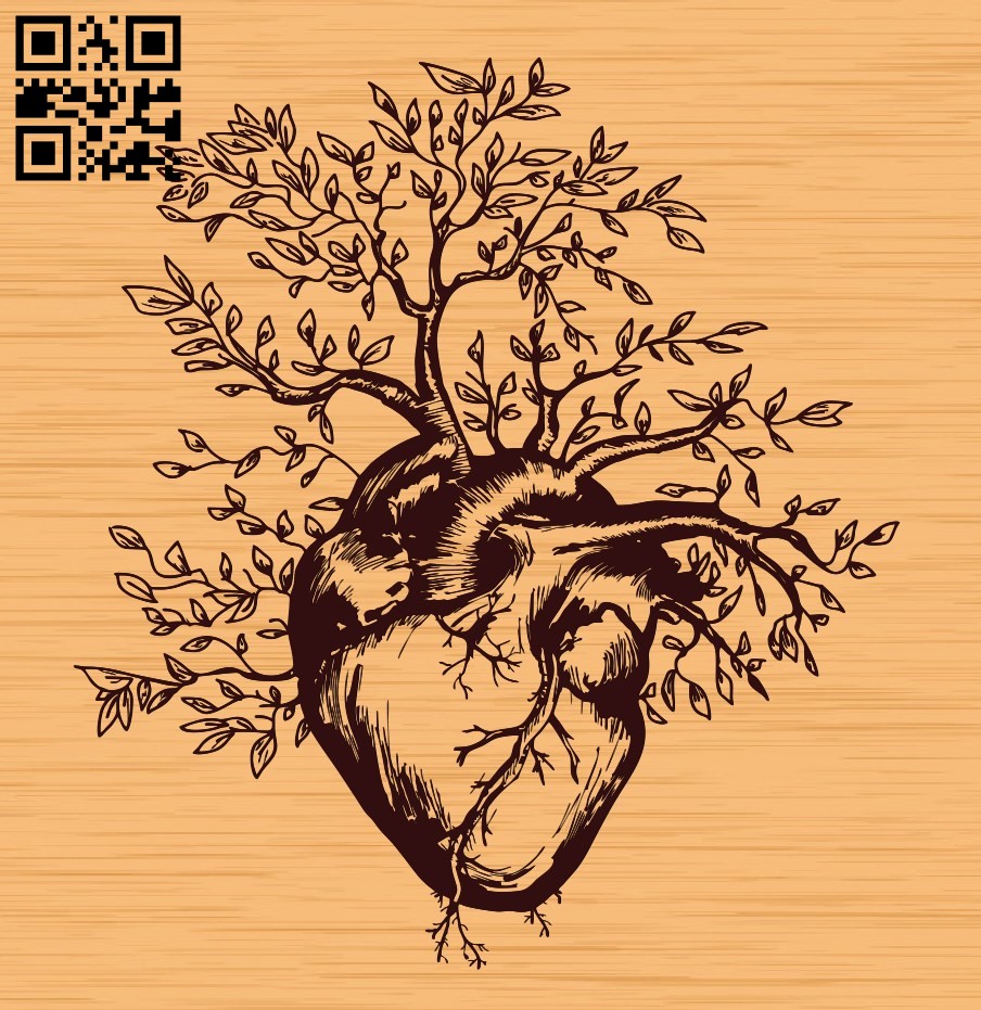 Tree heart E0010537 file cdr and dxf free vector download for Laser cutfile cdr and dxf free vector download for laser engraving machines