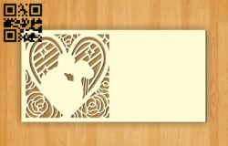 Wedding invitation E0010448 file cdr and dxf free vector download for Laser cut