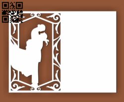 Wedding invitation E0010450 file cdr and dxf free vector download for Laser cut