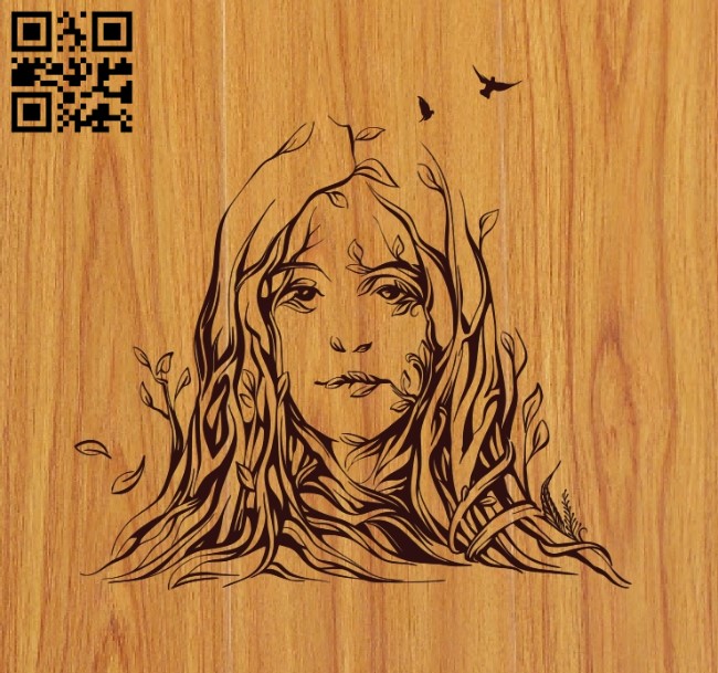 Woman from the trees file cdr and dxf free vector download for laser engraving machines