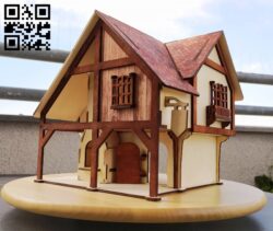 Wood house E0010538 file cdr and dxf free vector download for Laser cut