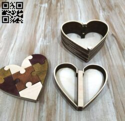 Wooden heart box E0010540 file cdr and dxf free vector download for Laser cut
