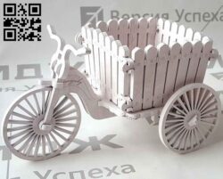 Bicycle flower basket E0010910 file cdr and dxf free vector download for Laser cut