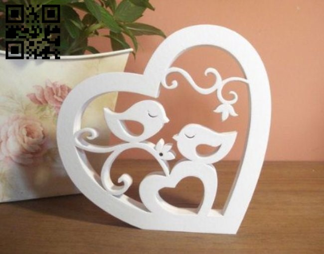 Birds in the love E0010779 file cdr and dxf free vector download for Laser cut