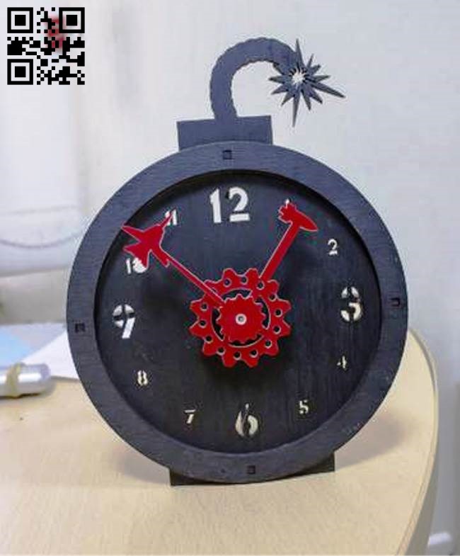 Bomb clock E0010568 file cdr and dxf free vector download for Laser cut