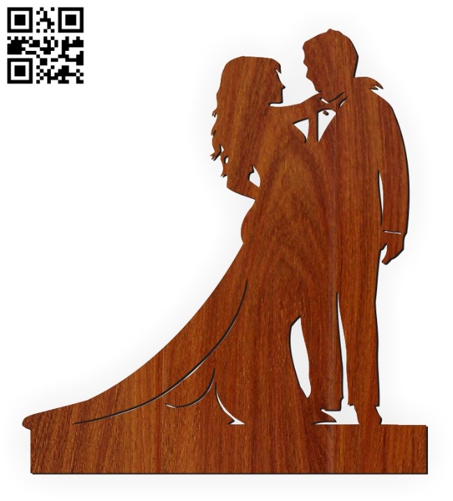 Bride and groom statue E0010565 file cdr and dxf free vector download for Laser cut