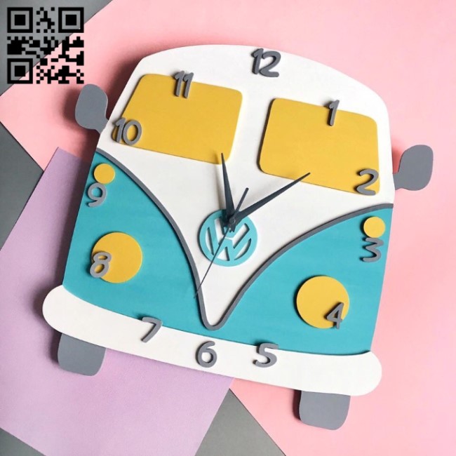 Bus wall clock E0010822 file cdr and dxf free vector download for Laser cut