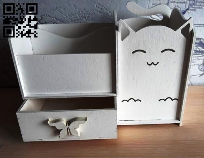 Cat organizer E0010703 file cdr and dxf free vector download for laser cut