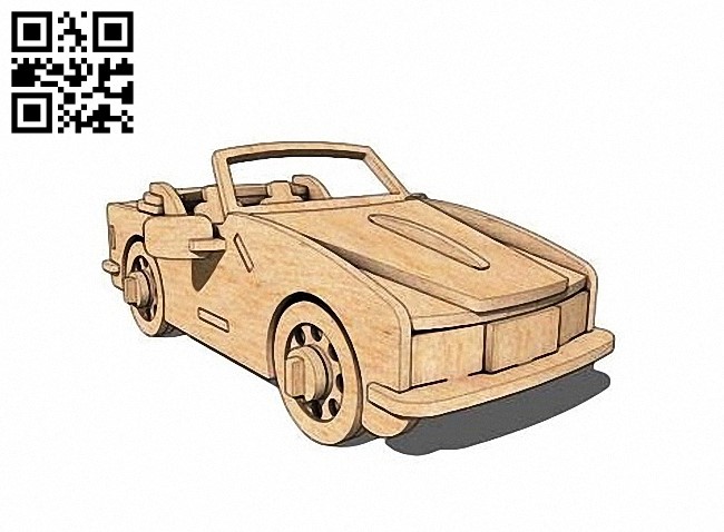 Convertible car E0010748 file cdr and dxf free vector download for Laser cut