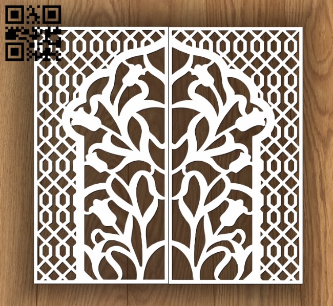 Design pattern door E0010813 file cdr and dxf free vector download for Laser cut CNC