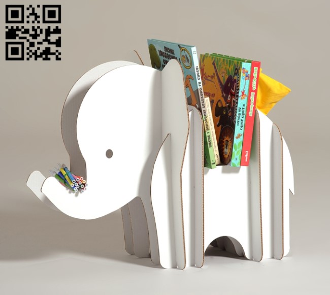 Elephant bookshelf E0010777 file cdr and dxf free vector download for Laser cut