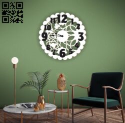 Flower wall clock E0010593 file cdr and dxf free vector download for Laser cut
