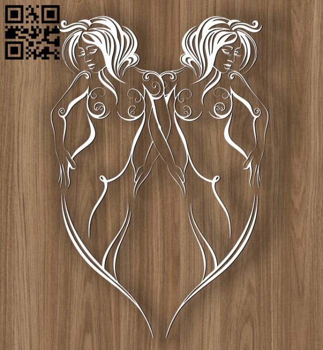 Gemini zodiac E0010699 file cdr and dxf free vector download for laser engraving machines