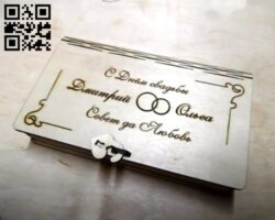 Gift box for the wedding E0010729 file cdr and dxf free vector download for laser cut