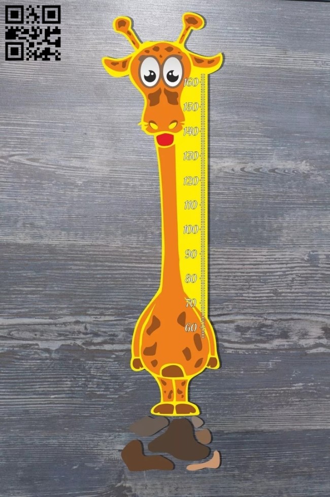 Giraffe height ruler E0010590 file cdr and dxf free vector download for Laser cut