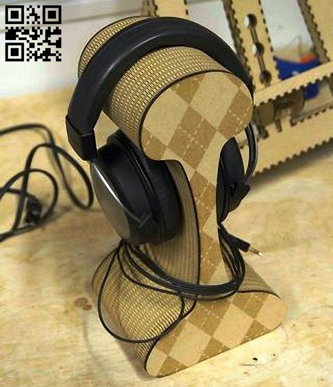 Headphone stand E0010742 file cdr and dxf free vector download for Laser cut