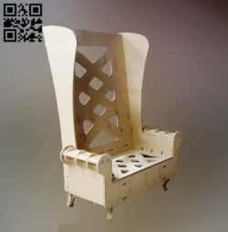 Large plywood chair E0010834 file cdr and dxf free vector download for Laser cut