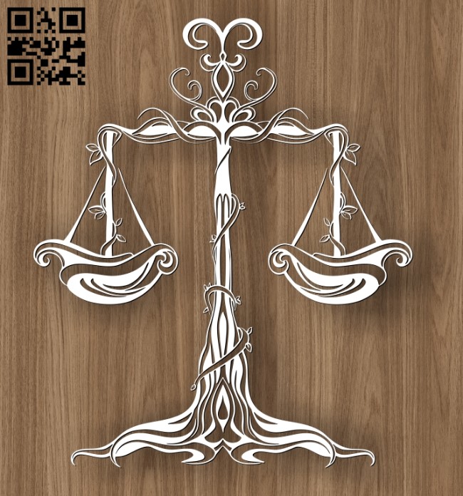 Libra zodiac E0010690 file cdr and dxf free vector download for laser engraving machines