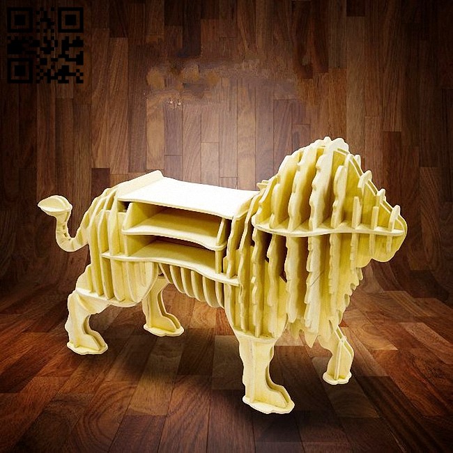 Lion shelf E0010745 file cdr and dxf free vector download for Laser cut