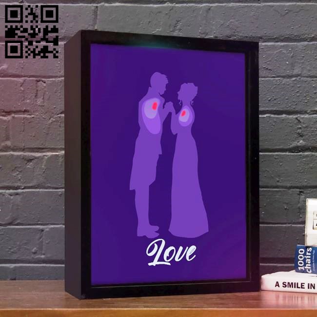 Love light box E0010894 file cdr and dxf free vector download for Laser cut