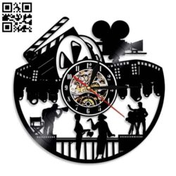 Movie wall clock E0010795 file cdr and dxf free vector download for Laser cut