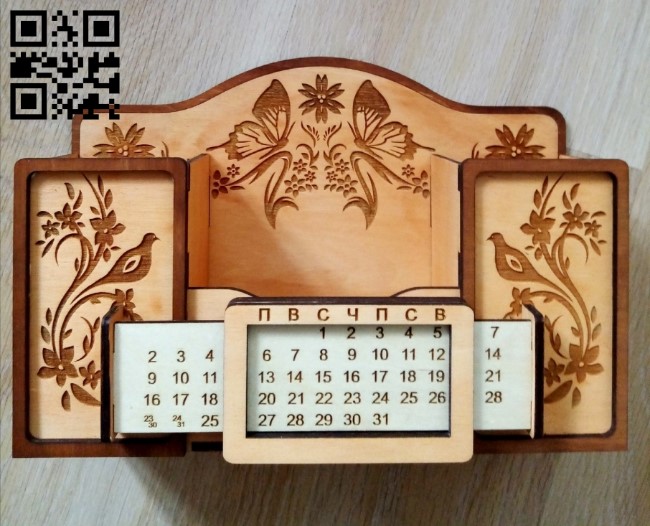Organizer with calendar E0010686 file cdr and dxf free vector download for Laser cut